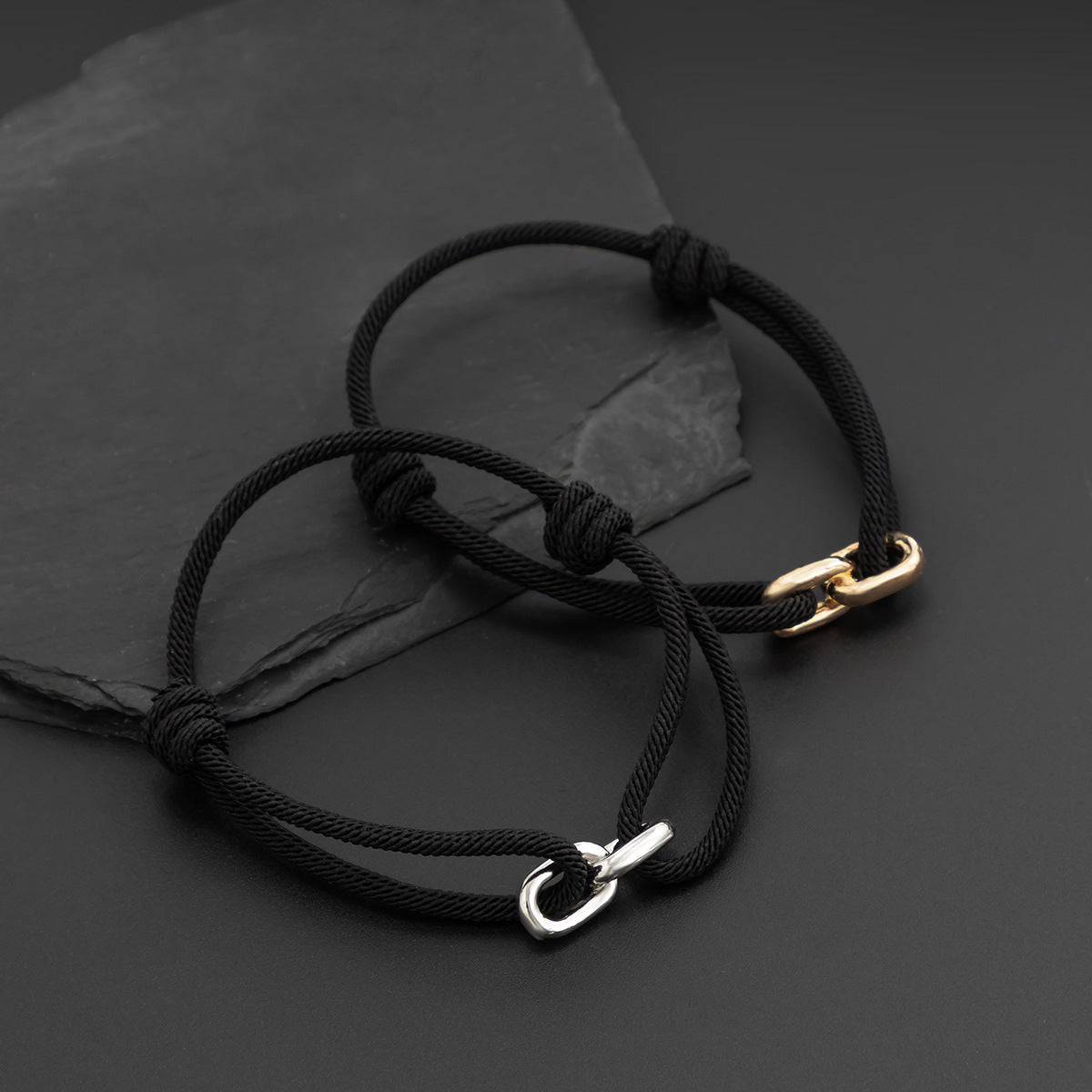 Men's Metal Buckle Cord Bracelet