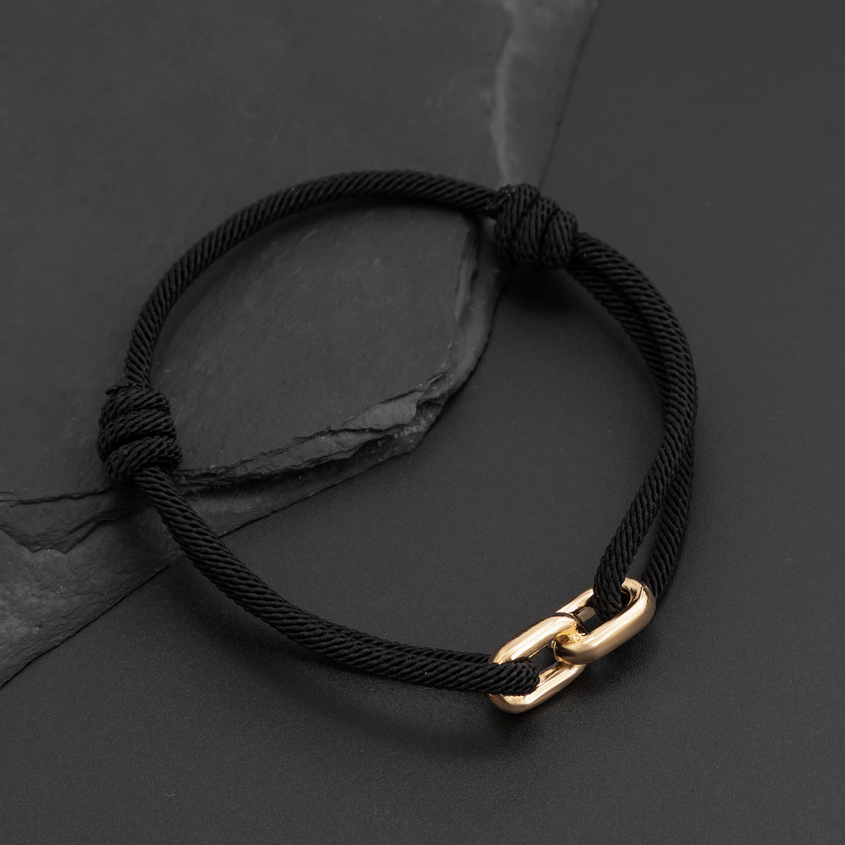 Men's Metal Buckle Cord Bracelet