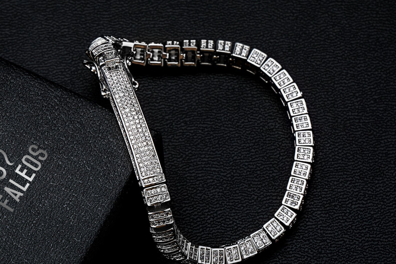 Copper Diamond Long Buckle Men's Bracelet